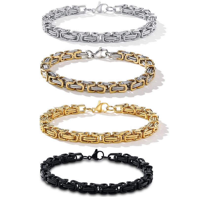 Wholesale Titanium Steel Square Gold Men's Bracelets