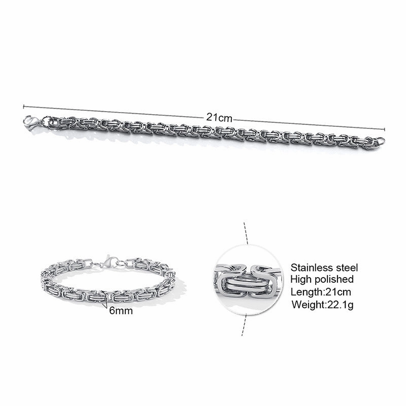 Wholesale Titanium Steel Square Gold Men's Bracelets