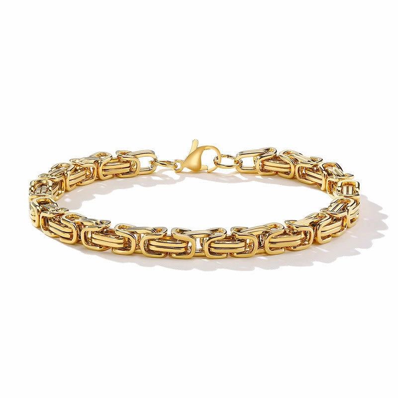 Wholesale Titanium Steel Square Gold Men's Bracelets
