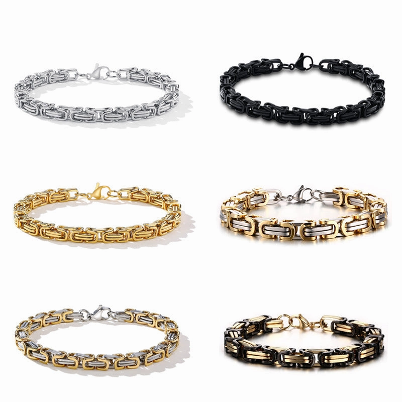 Wholesale Titanium Steel Square Gold Men's Bracelets