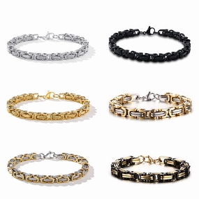 Wholesale Titanium Steel Square Gold Men's Bracelets