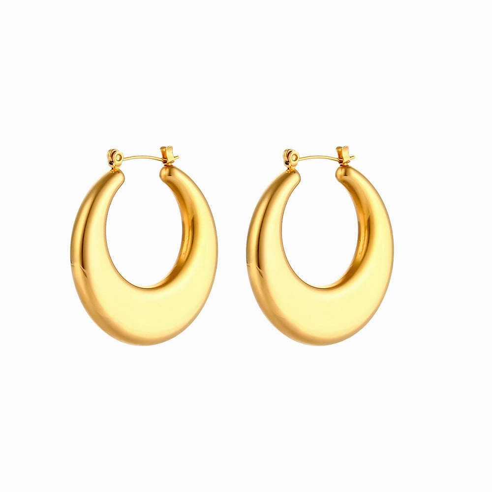 Wholesale Titanium Steel Stainless Steel Plated 18K Solid Glossy Earrings