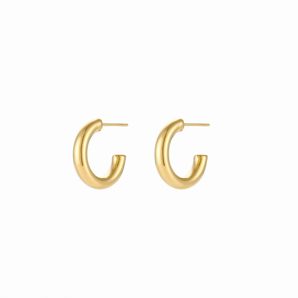 Wholesale Titanium Steel Stainless Steel Plated 18K Solid Glossy Earrings