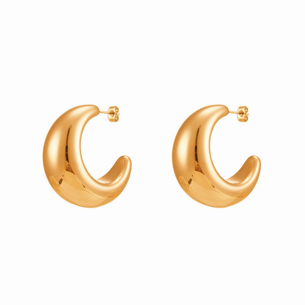 Wholesale Titanium Steel Stainless Steel Plated 18K Solid Glossy Earrings