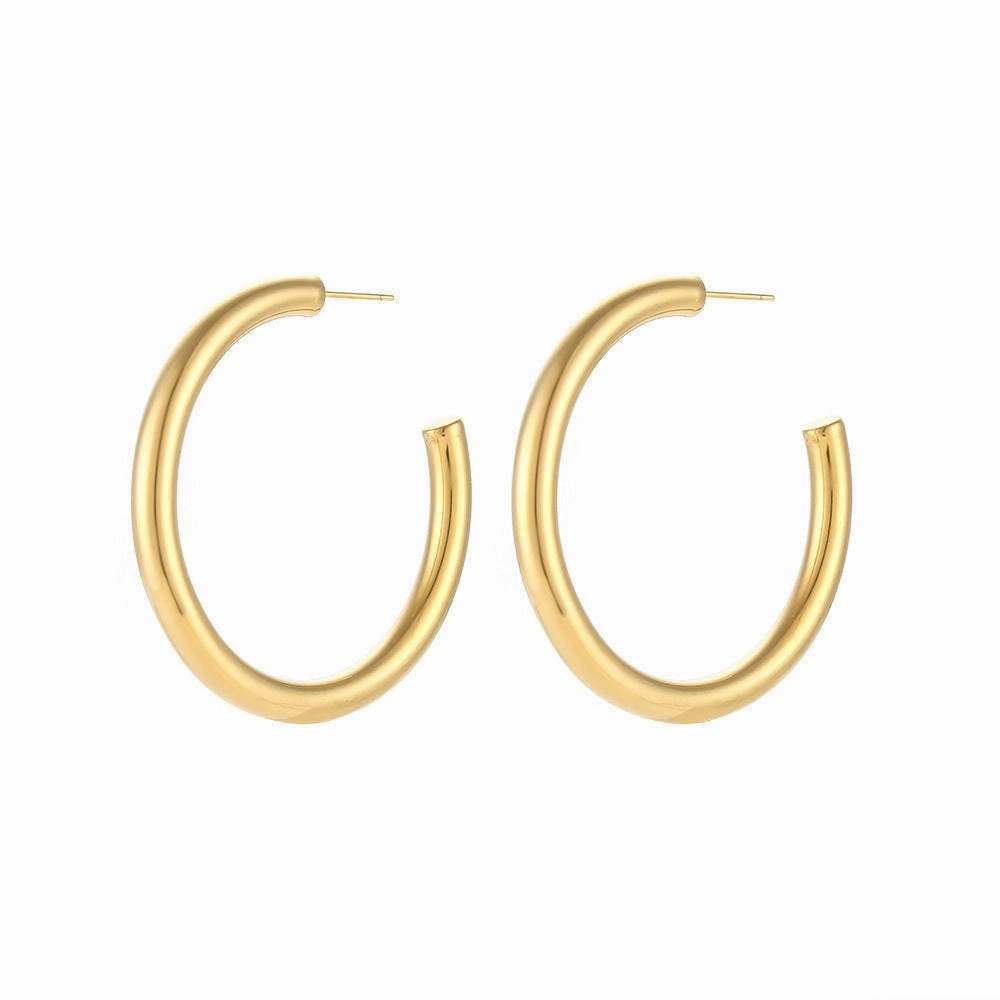 Wholesale Titanium Steel Stainless Steel Plated 18K Solid Glossy Earrings