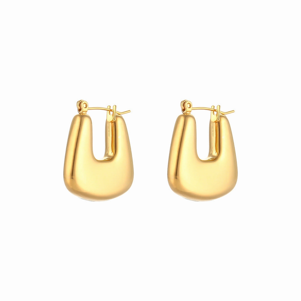 Wholesale Titanium Steel Stainless Steel Plated 18K Solid Glossy Earrings