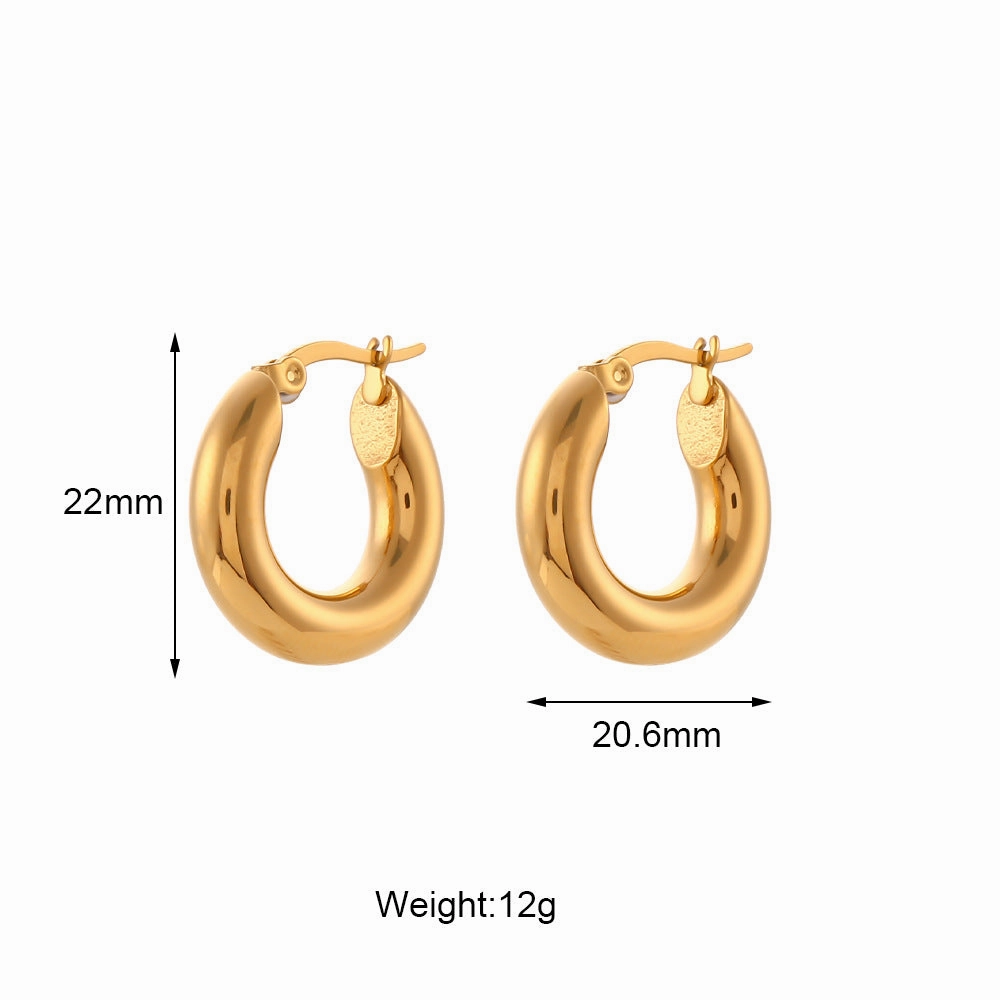 Wholesale Titanium Steel Stainless Steel Plated 18K Solid Glossy Earrings