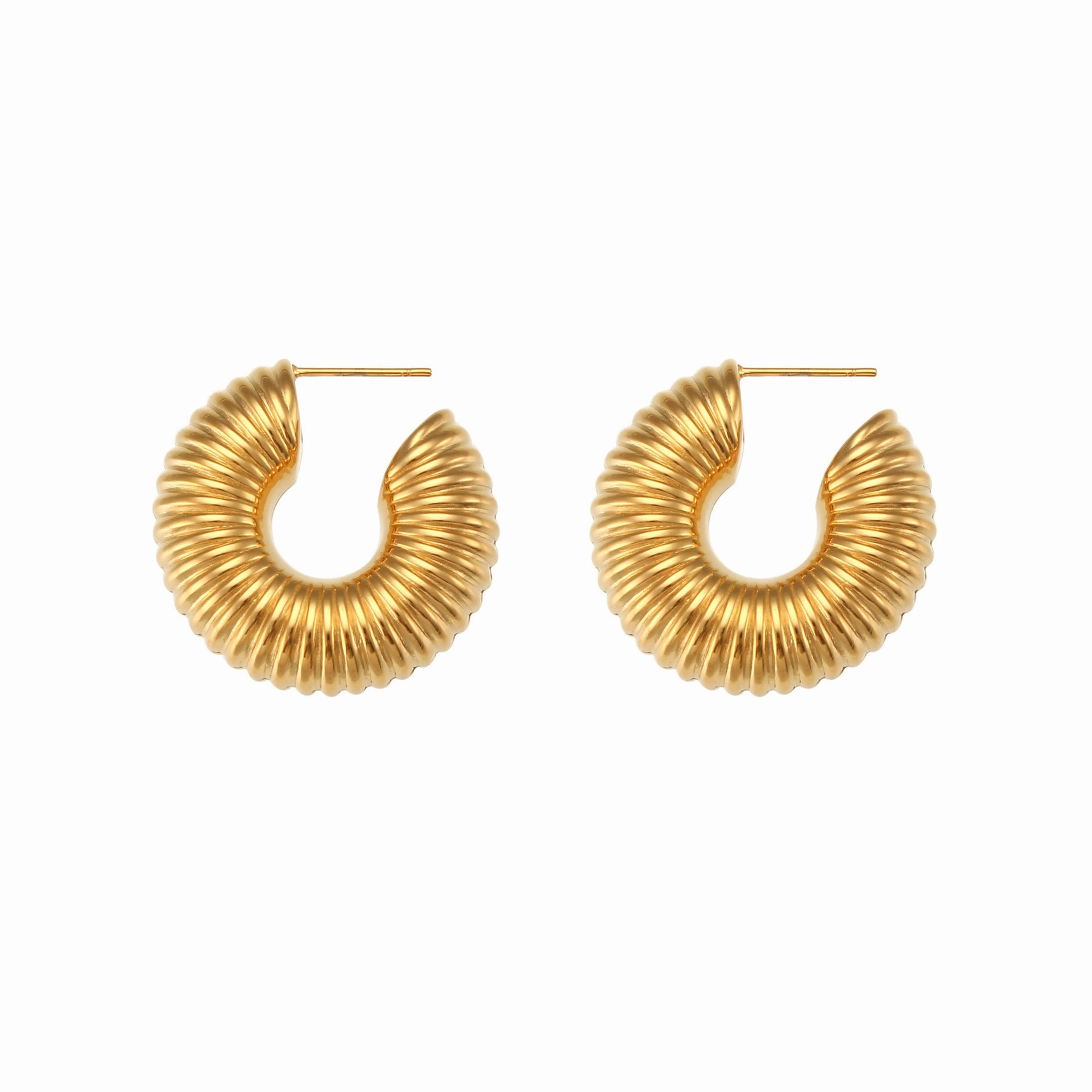 Wholesale Titanium Steel Stainless Steel Plated 18K Solid Glossy Earrings