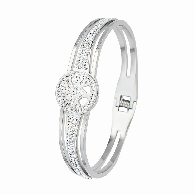Wholesale Titanium Steel Stainless Steel Vacuum Plating Tree of Life Bracelet