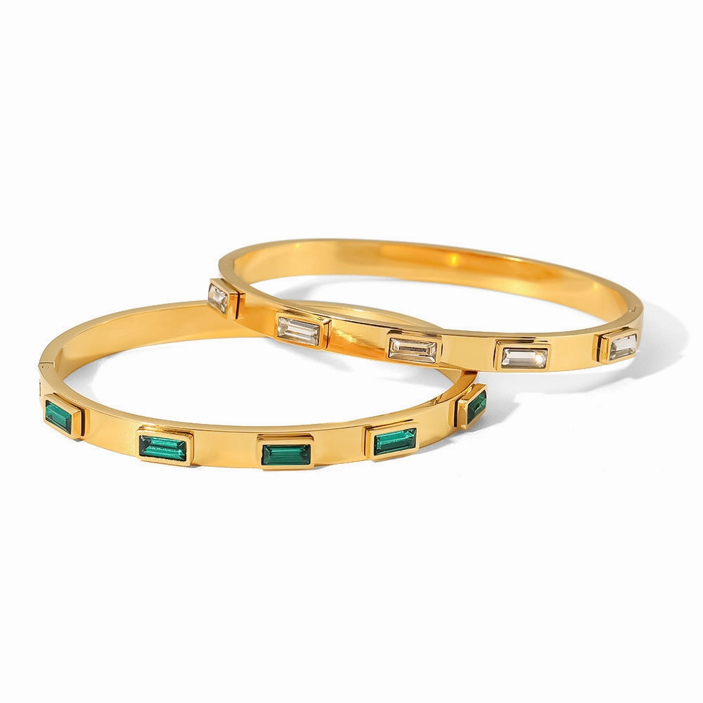 Wholesale Titanium Steel Stainless Steel Zircon Inlaid Bracelet