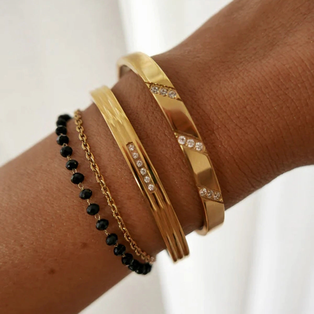 Wholesale Titanium Steel Stainless Steel Zircon Inlaid Bracelet