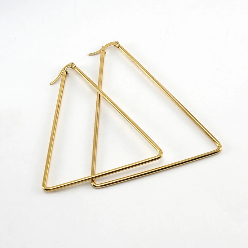 Wholesale Titanium Steel Triangle Earrings