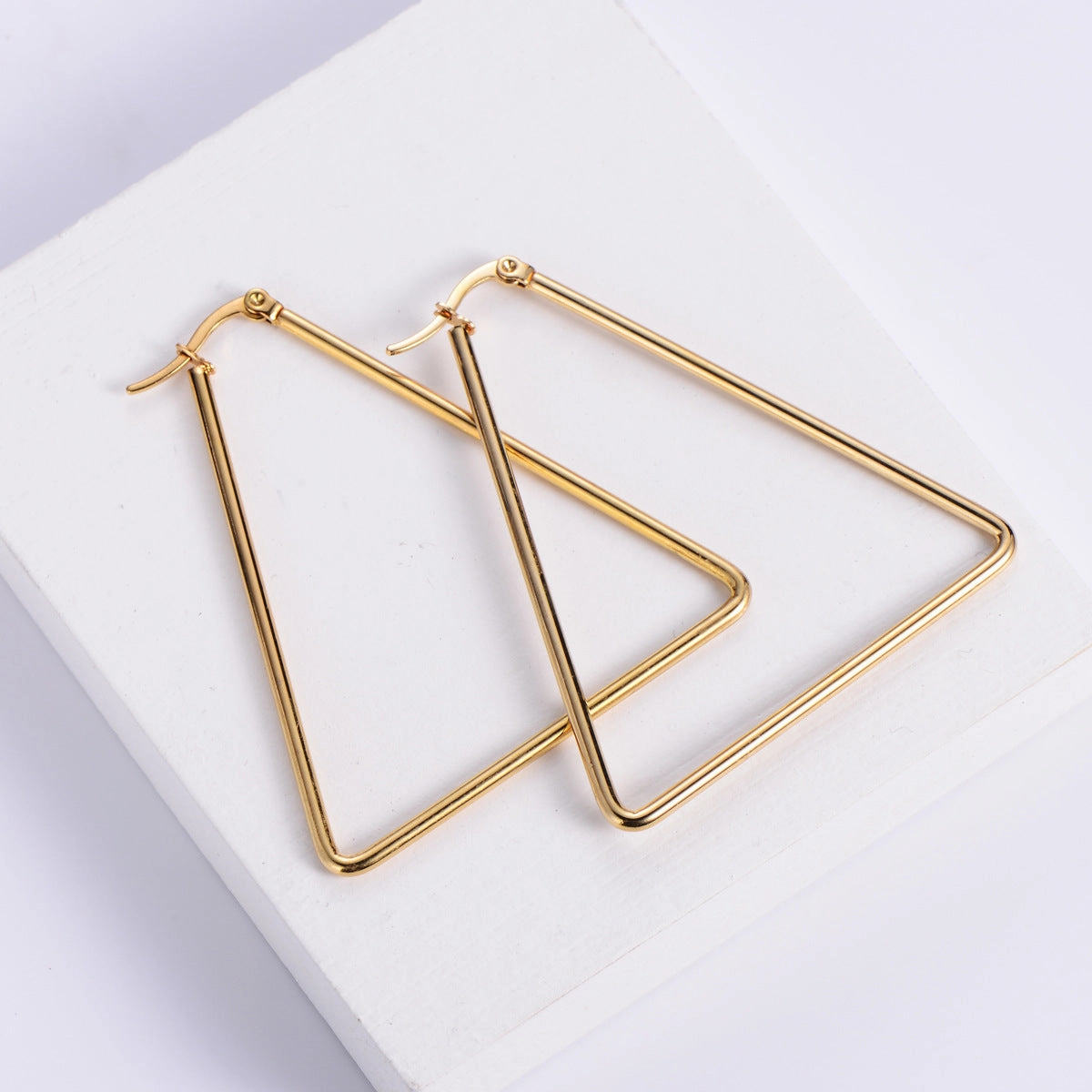 Wholesale Titanium Steel Triangle Earrings