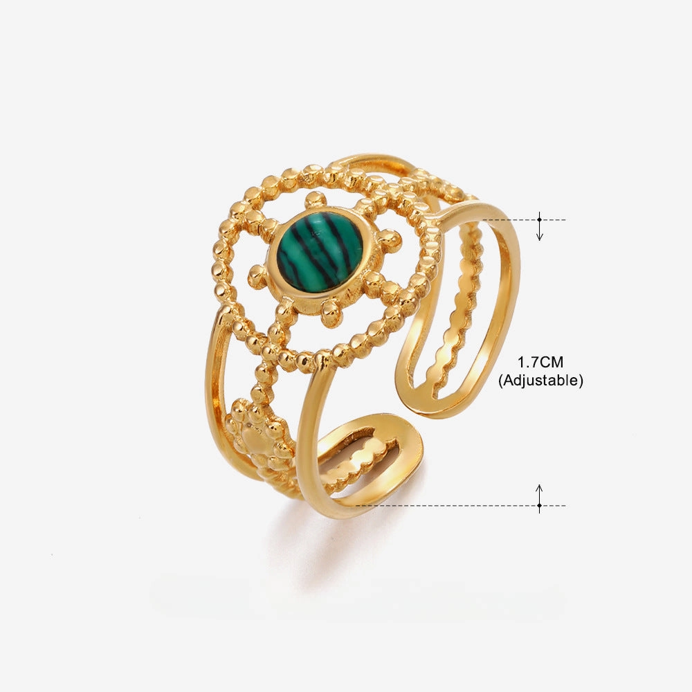 Wholesale Titanium Steel Turquoise Ring