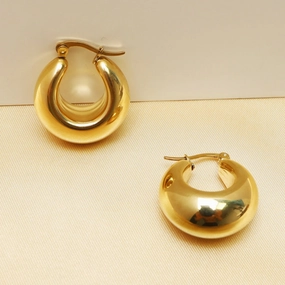 Wholesale Titanium Steel U-shaped Mirror Polished Exquisite Earrings