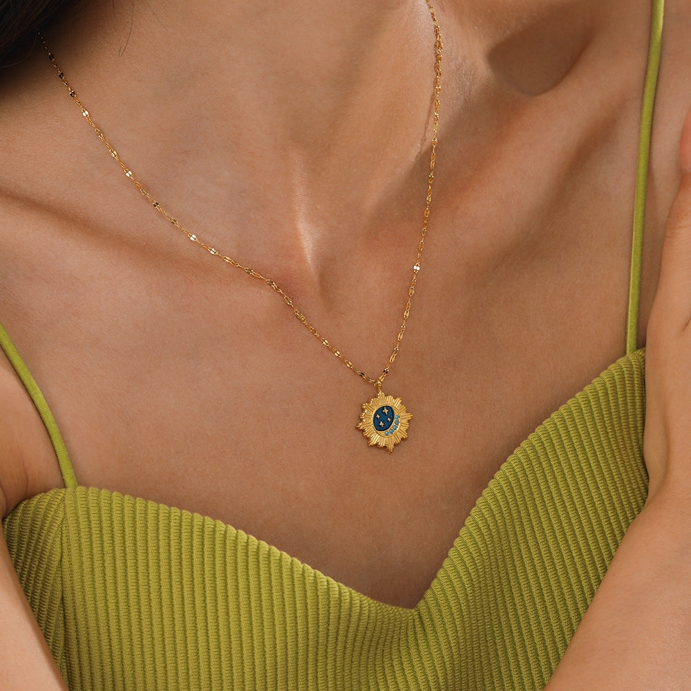 Wholesale Titanium Steel Venus Monthly Combined Tither Ticking Necklace
