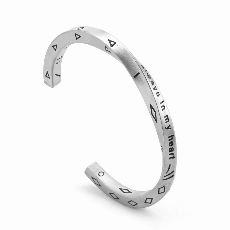 Wholesale Titanium Steel Viking Text Bracelet