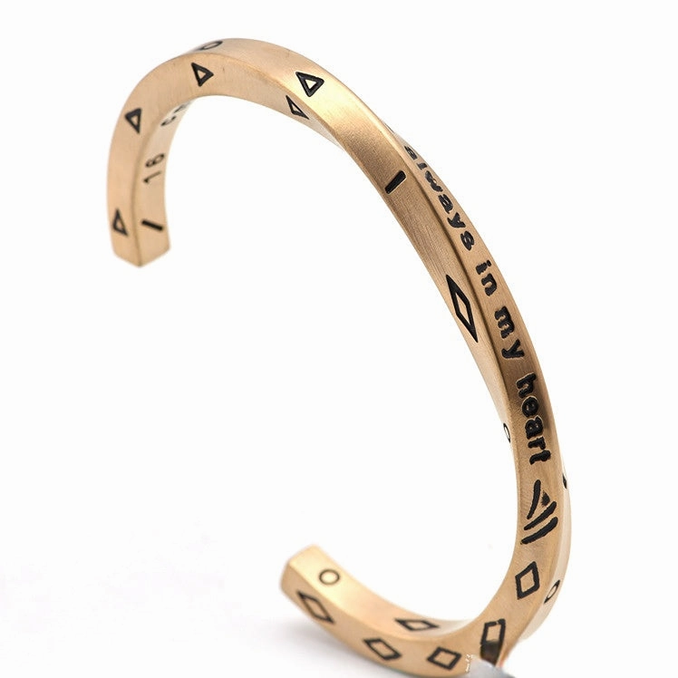 Wholesale Titanium Steel Viking Text Bracelet