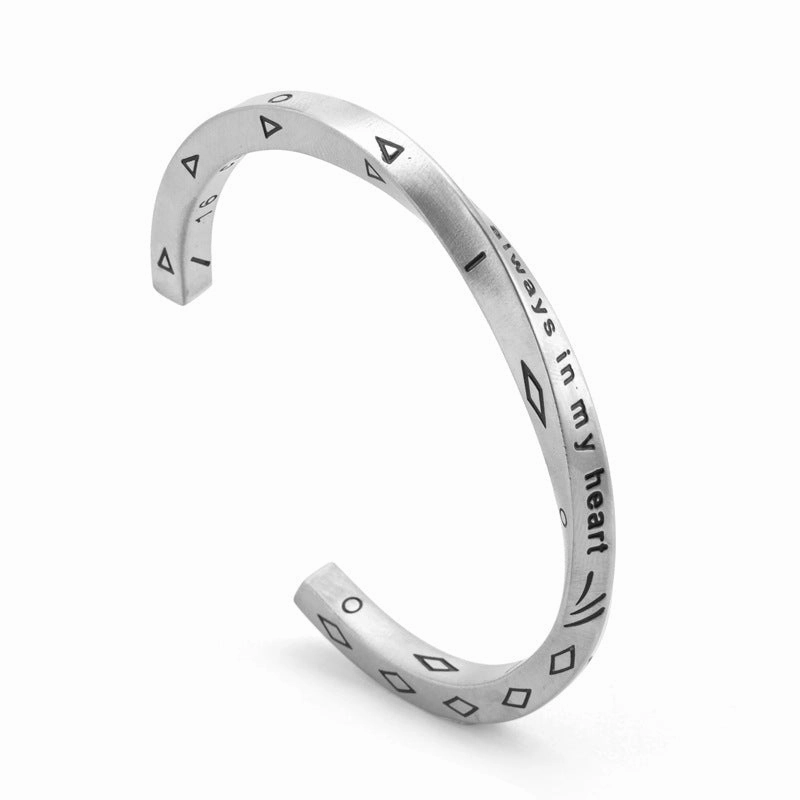 Wholesale Titanium Steel Viking Text Bracelet