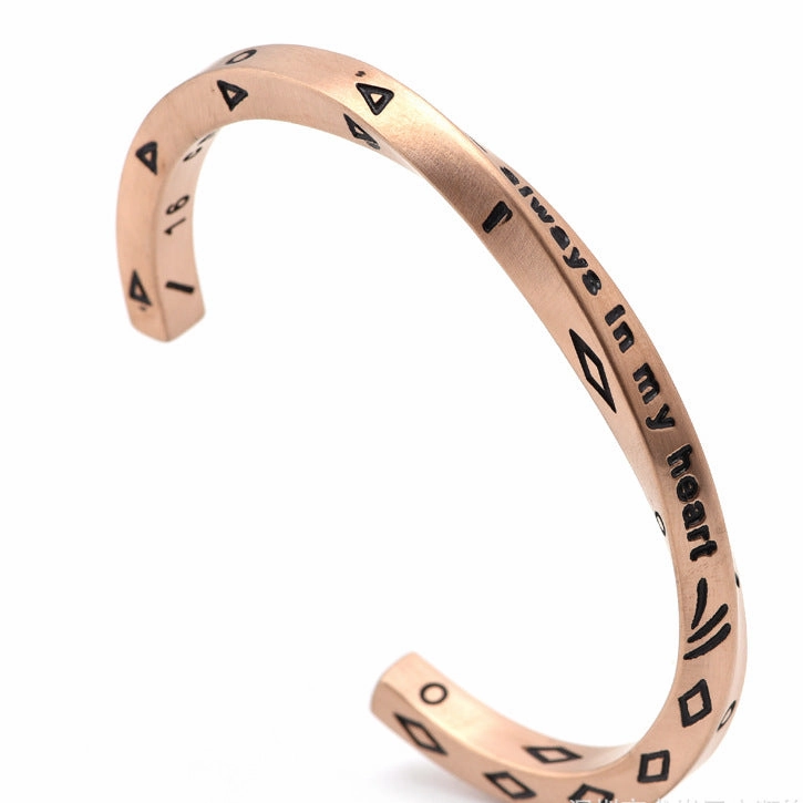 Wholesale Titanium Steel Viking Text Bracelet