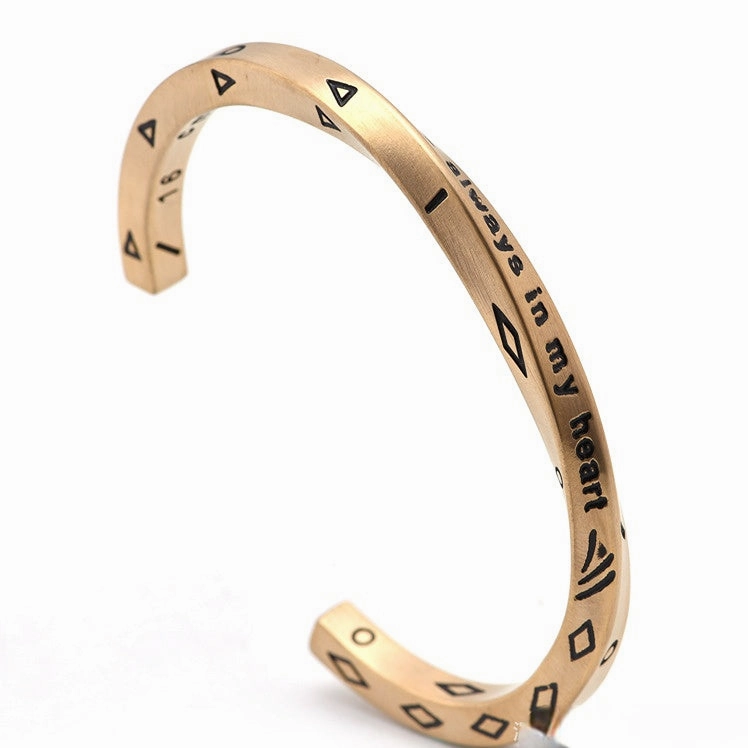 Wholesale Titanium Steel Viking Text Bracelet