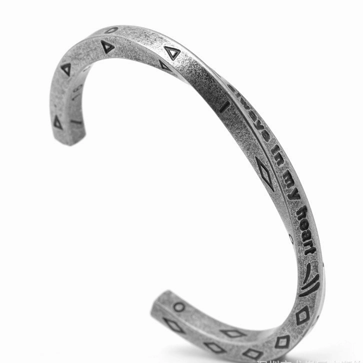 Wholesale Titanium Steel Viking Text Bracelet