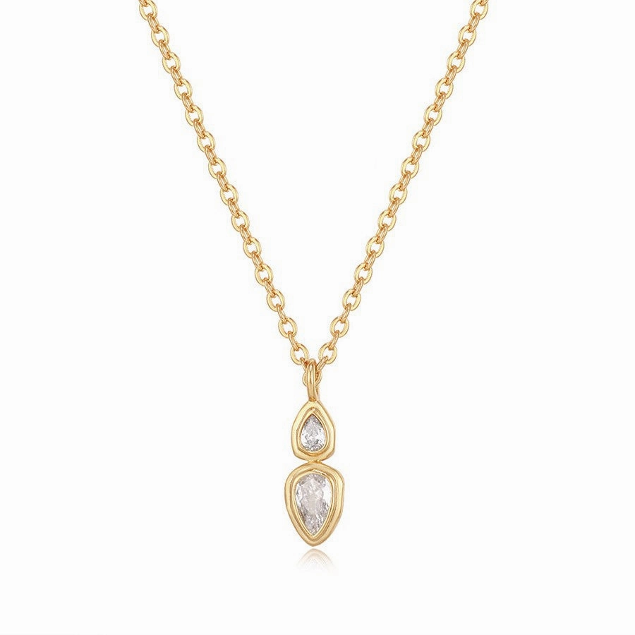 Wholesale Titanium Steel Zircon Oval Necklace