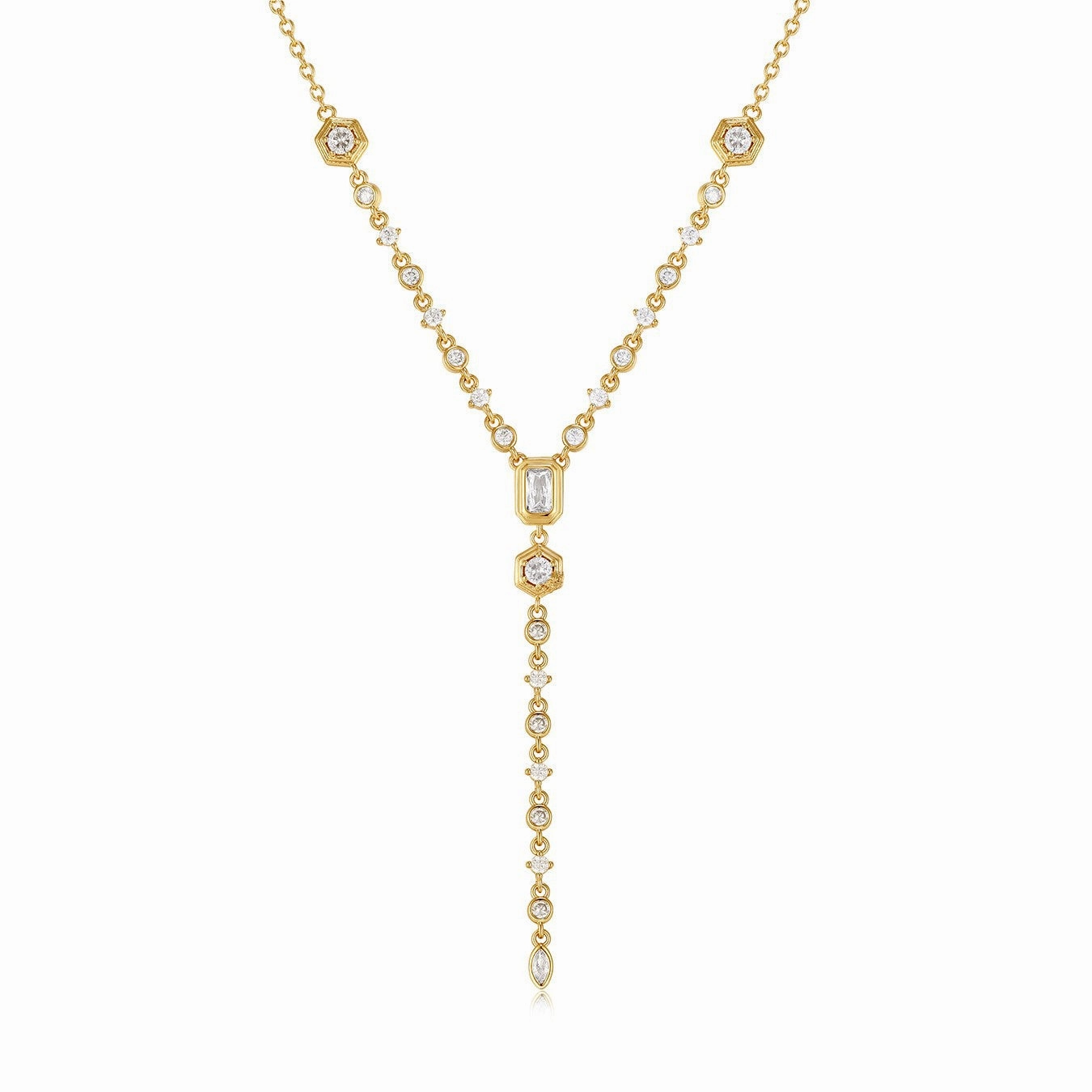 Wholesale Titanium Steel Zircon Oval Necklace