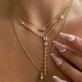 Wholesale Titanium Steel Zircon Oval Necklace