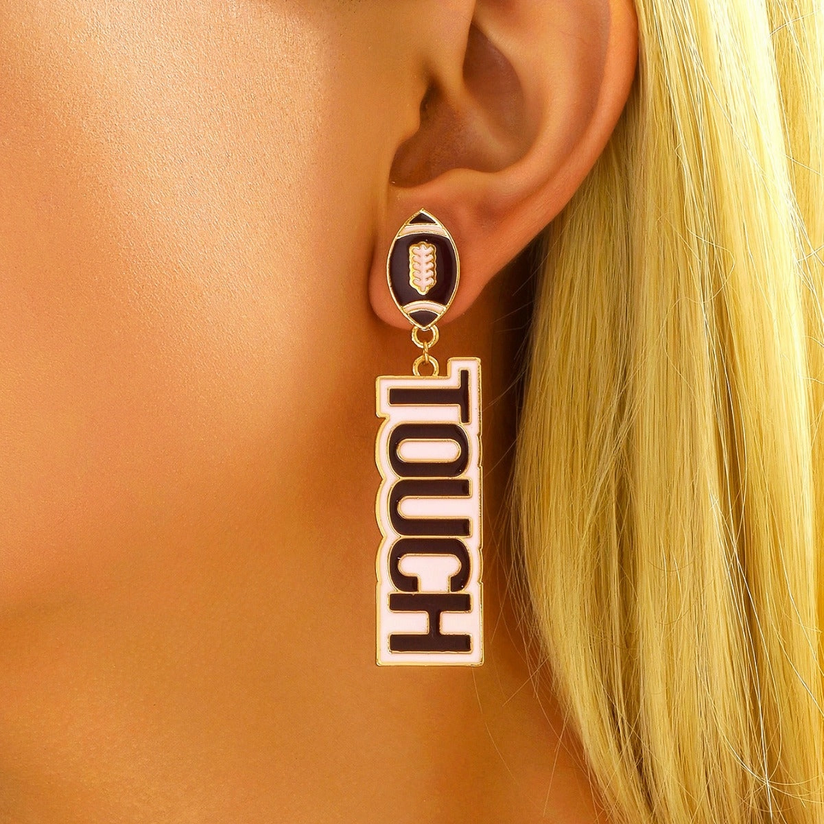 Wholesale Touch Down Rugby League Super Cup Earrings