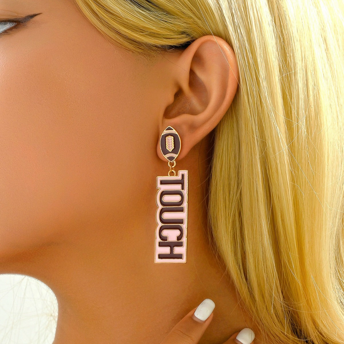 Wholesale Touch Down Rugby League Super Cup Earrings