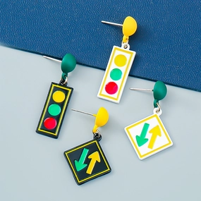 Wholesale Traffic Signs Alloy Earrings