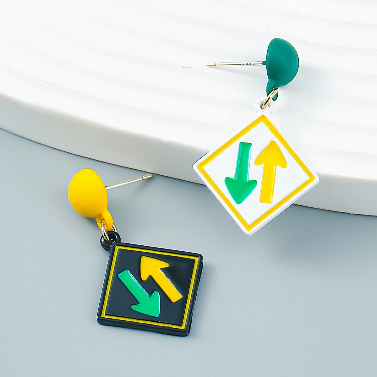 Wholesale Traffic Signs Alloy Earrings