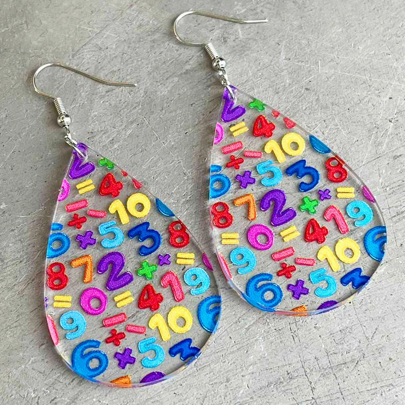 Wholesale Transparent acrylic earrings teardrop-shaped colorful earrings