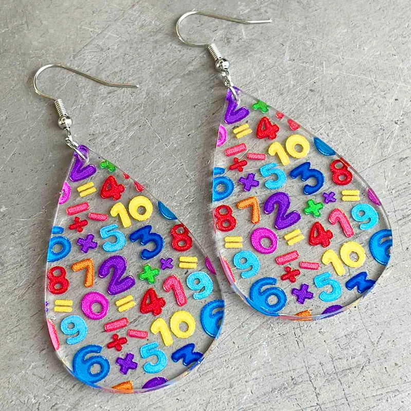 Wholesale Transparent Acrylic Water Drop Shape Pencil Color Earrings