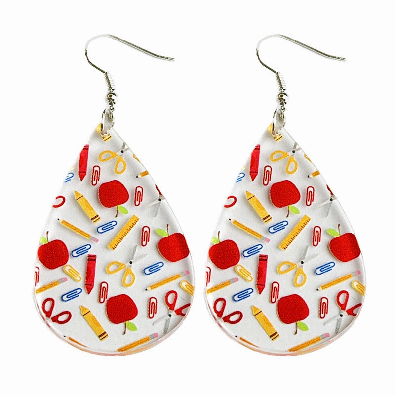 Wholesale Transparent Acrylic Water Drop Shape Pencil Color Earrings