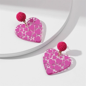 Wholesale Transparent Color Heart Beads Acrylic Earrings