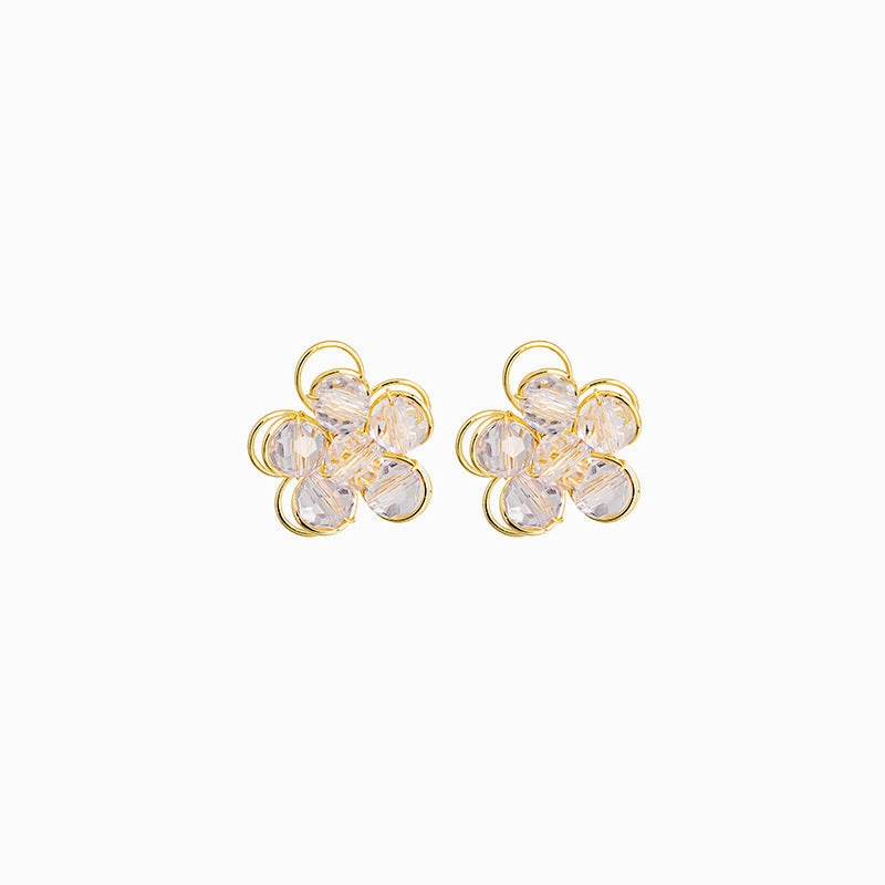 Wholesale Transparent Flower Alloy Earrings