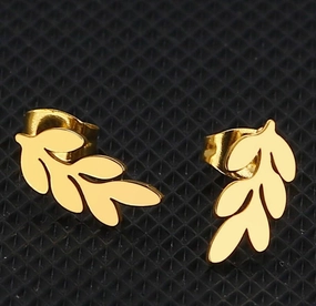 Wholesale Tree Leaf Stainless Steel Ear Studs