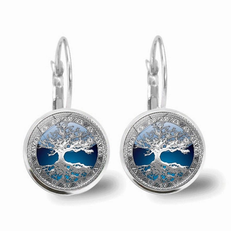 Wholesale Tree of Life Glass Earrings