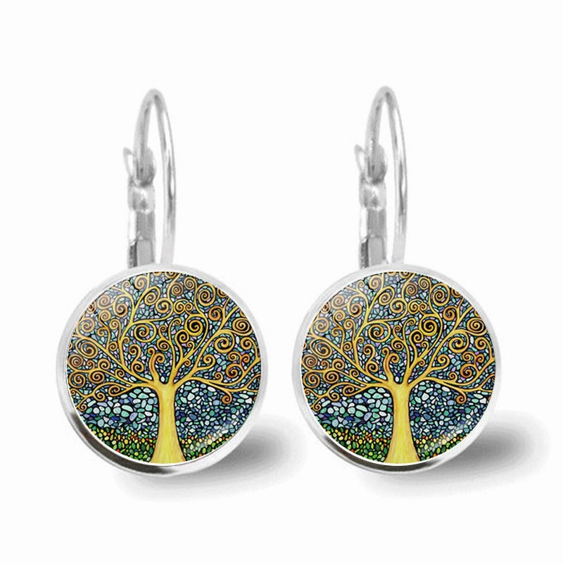 Wholesale Tree of Life Glass Earrings