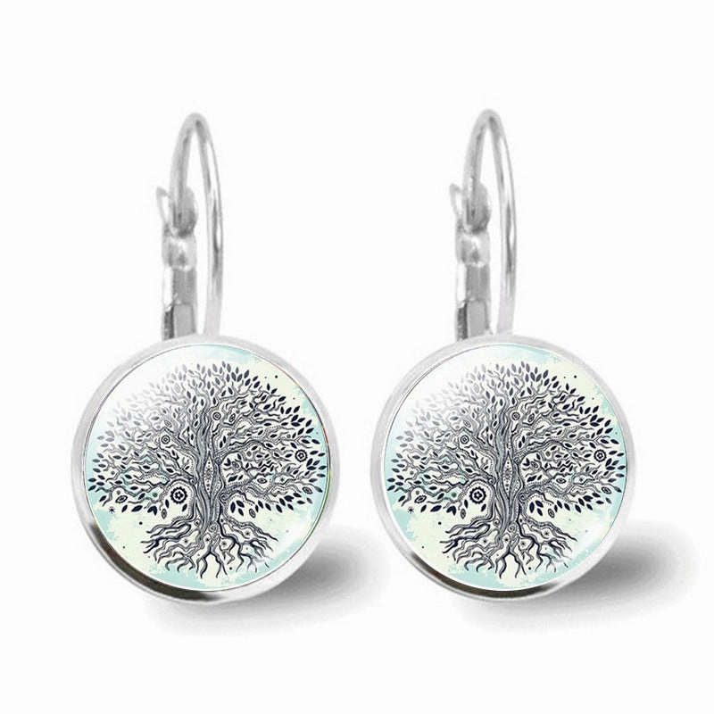 Wholesale Tree of Life Glass Earrings