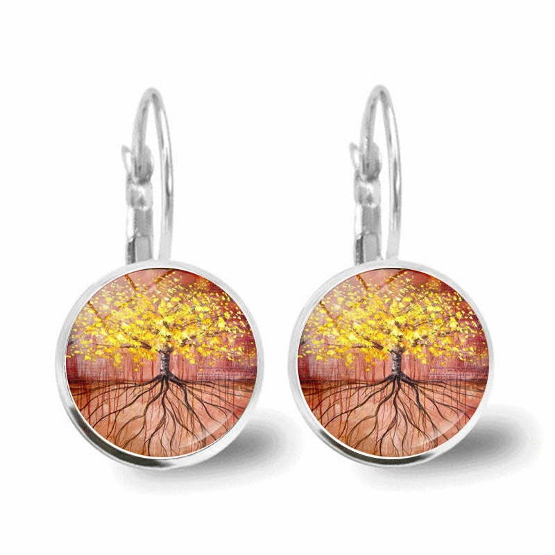 Wholesale Tree of Life Glass Earrings