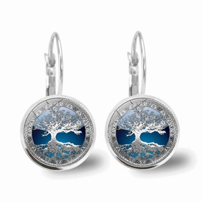 Wholesale Tree of Life Glass Earrings