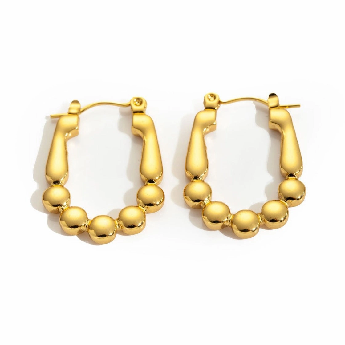 Wholesale Trendyy Metal Titanium Steel Geometric Glossy Retro Versatile Stainless Steel Earrings