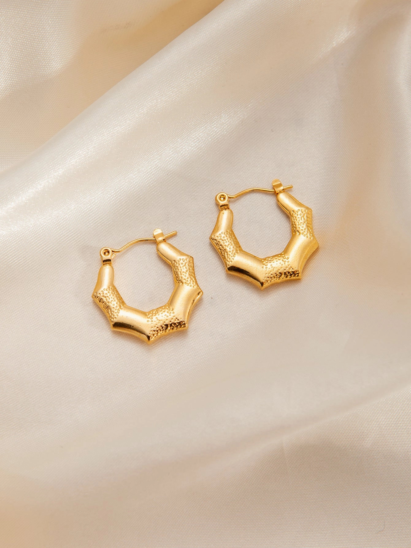 Wholesale Trendyy Metal Titanium Steel Geometric Glossy Retro Versatile Stainless Steel Earrings