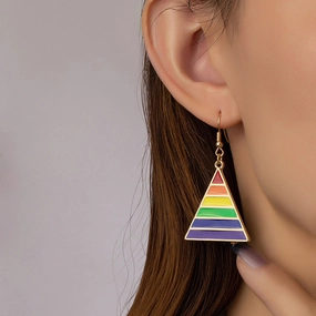 Wholesale Triangle Rainbow Alloy Earrings