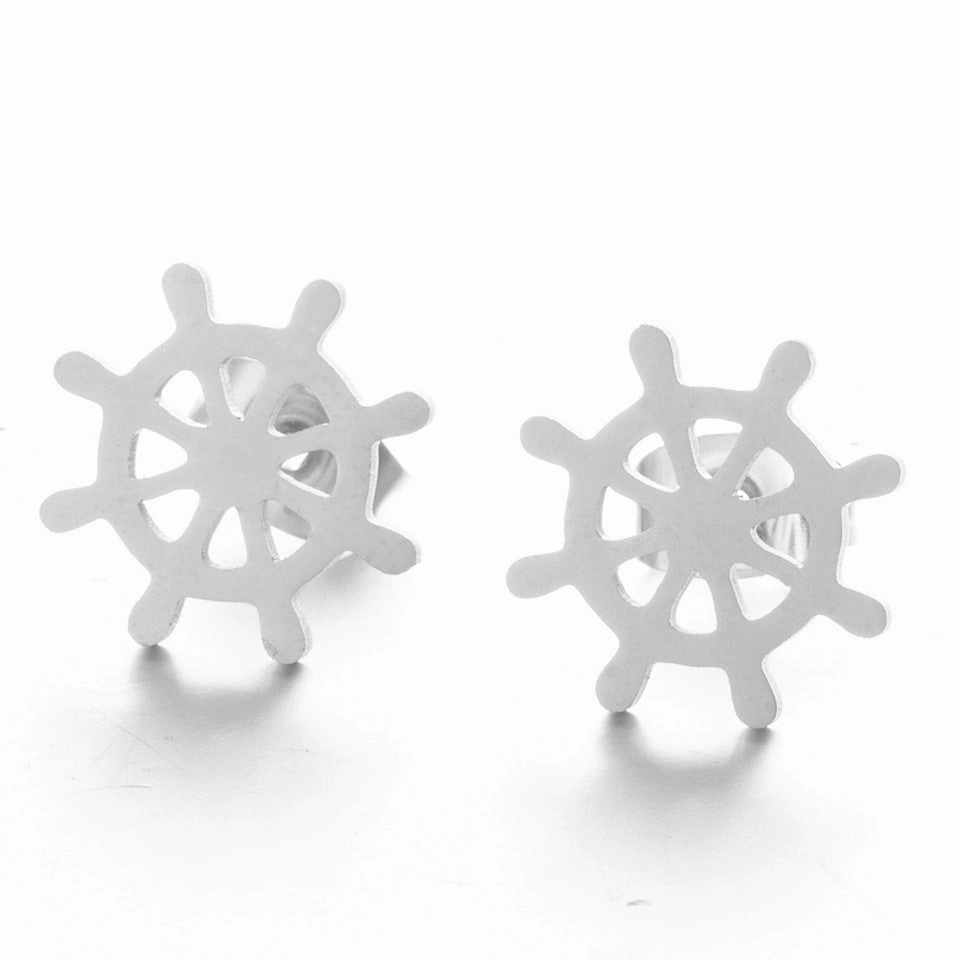 Wholesale Triangle Rudder Geometry Gold/silver plated Earrings