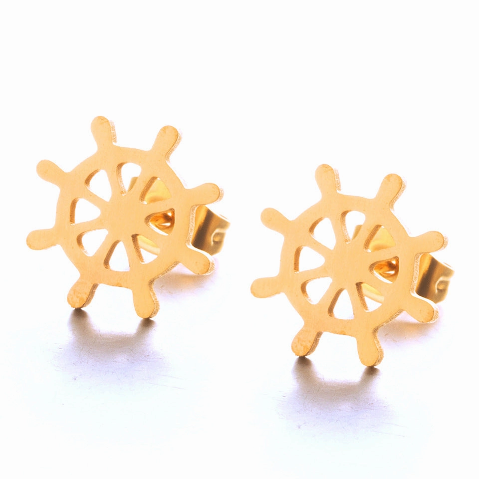 Wholesale Triangle Rudder Geometry Gold/silver plated Earrings