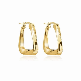 Wholesale Triangular Ring Geometric Mbius Thick Ring Irregular Metal Gold Plated Earrings